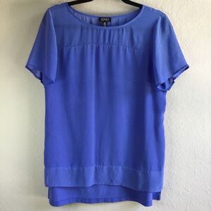 Jones New York Blue Lightweight Classic Casual Summer Workwear Blouse Medium